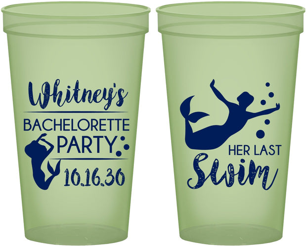 Custom Bachelorette 22 oz Glow In The Dark Cups - Mermaid | 60175