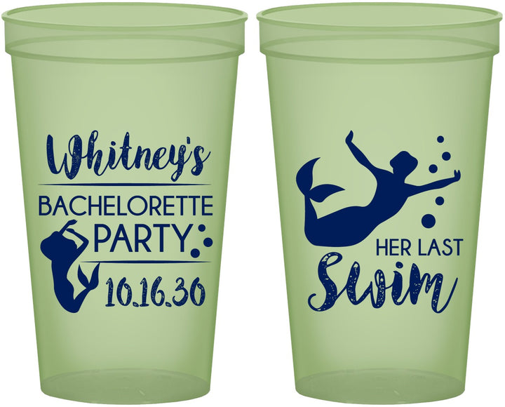 Custom Bachelorette 22 oz Glow In The Dark Cups - Mermaid | 60175