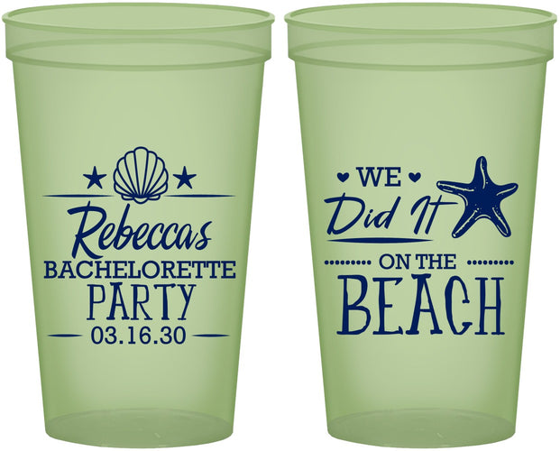 Custom Bachelorette 22 oz Glow In The Dark Cups - Beach | 60183