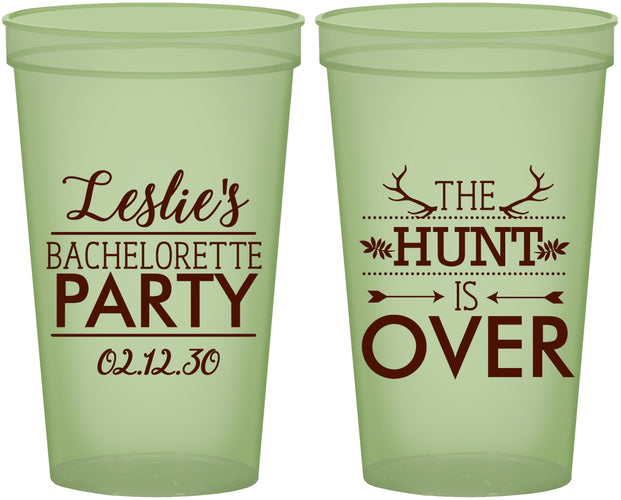 Custom Bachelorette 22 oz Glow In The Dark Cups - The Hunt Is Over | 60184