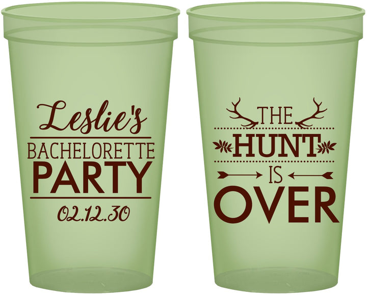 Custom Bachelorette 22 oz Glow In The Dark Cups - The Hunt Is Over | 60184