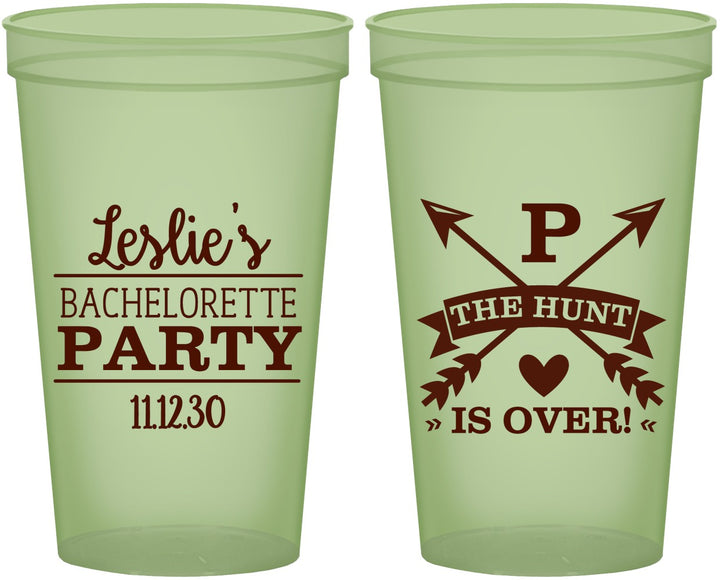 Custom Bachelorette 22 oz Glow In The Dark Cups - The Hunt Is Over | 60186