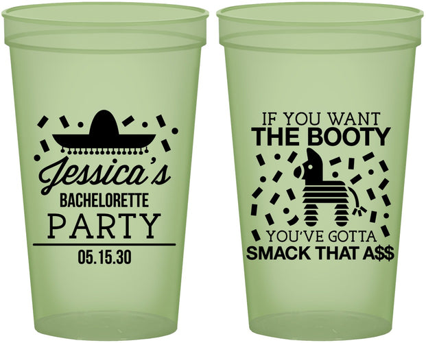 Custom Bachelorette 22 oz Glow In The Dark Cups - Smack That Ass | 60192