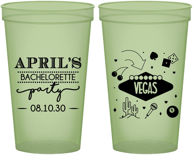 Custom Bachelorette 22 oz Glow In The Dark Cups - Las Vegas | 60198