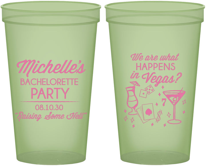 Custom Bachelorette 22 oz Glow In The Dark Cups - Las Vegas | 60199