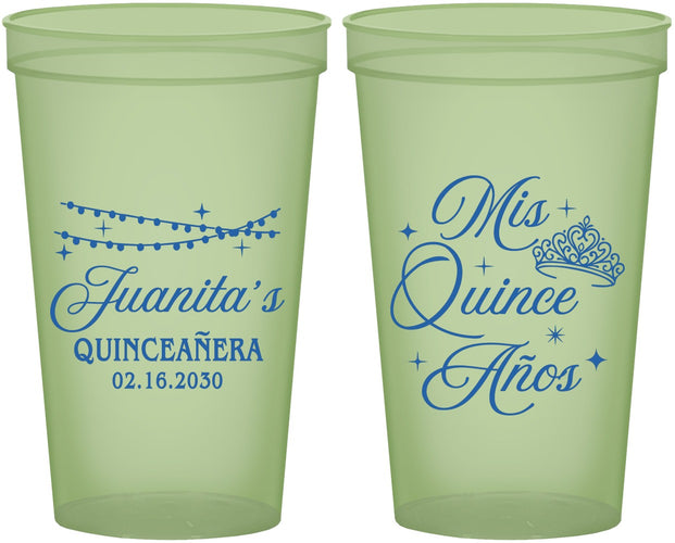 Custom Quinceanera 22 oz Glow In The Dark Cups - Mis Quince Anos | 70001