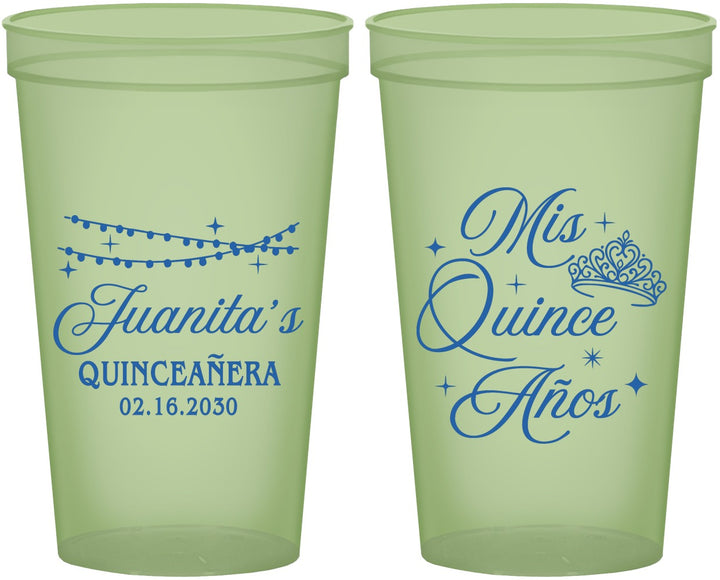 Custom Quinceanera 22 oz Glow In The Dark Cups - Mis Quince Anos | 70001