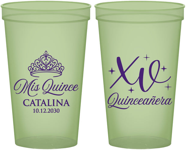 Custom Quinceanera 22 oz Glow In The Dark Cups - Mis Quince Anos | 70002