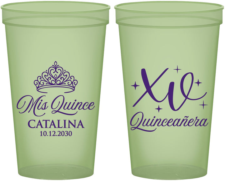 Custom Quinceanera 22 oz Glow In The Dark Cups - Mis Quince Anos | 70002