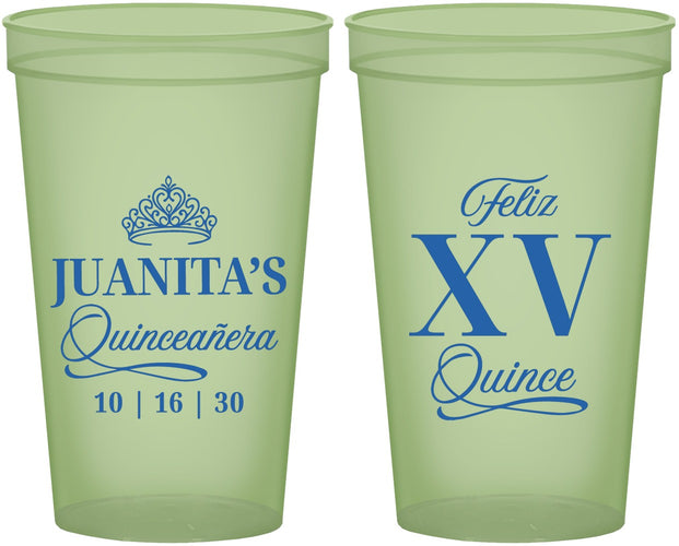 Custom Quinceanera 22 oz Glow In The Dark Cups - Mis Quince Anos | 70003
