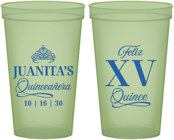 Custom Quinceanera 22 oz Glow In The Dark Cups - Mis Quince Anos | 70003