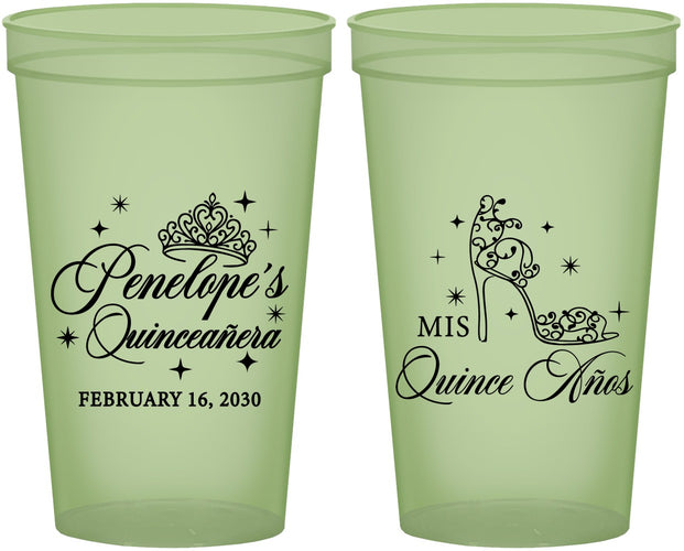 Custom Quinceanera 22 oz Glow In The Dark Cups - Mis Quince Anos | 70004