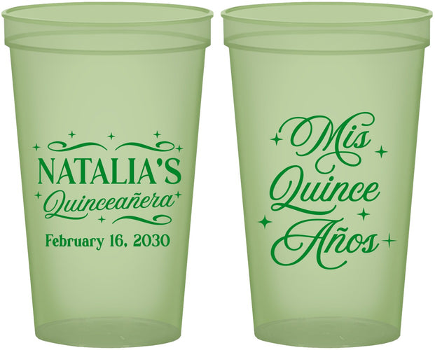 Custom Quinceanera 22 oz Glow In The Dark Cups - Mis Quince Anos | 70006