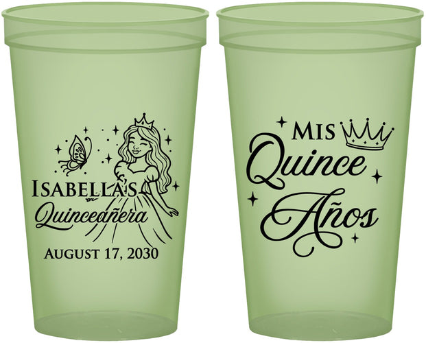 Custom Quinceanera 22 oz Glow In The Dark Cups - Mis Quince Anos | 70012