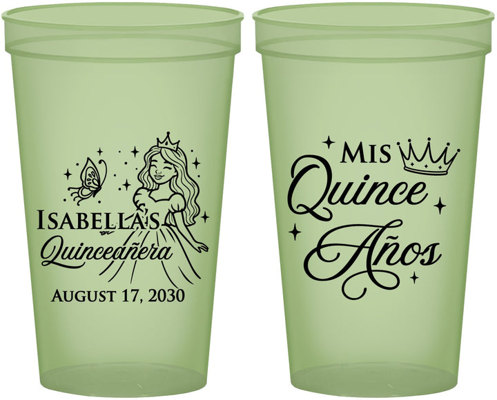Custom Quinceanera 22 oz Glow In The Dark Cups - Mis Quince Anos | 70012
