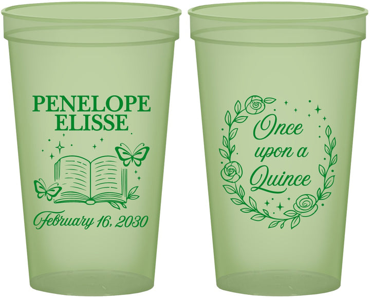 Custom Quinceanera 22 oz Glow In The Dark Cups - Once Upon A Quince | 70014
