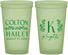 Custom Wedding 22 oz Glow In The Dark Cups - Monogram | 800