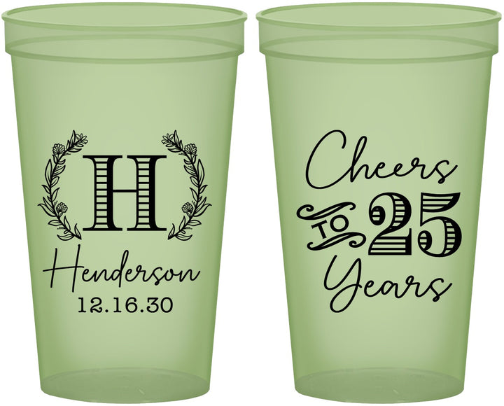 Custom Anniversary 22 oz Glow In The Dark Cups - Cheers To 25 Years | 80002