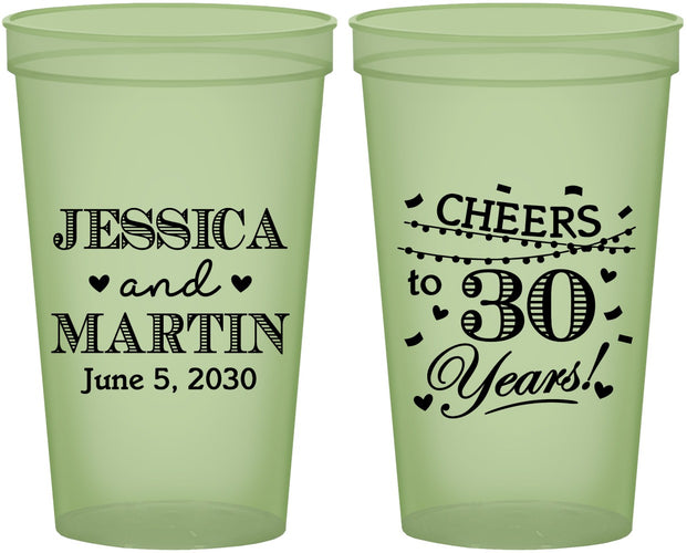 Custom Anniversary 22 oz Glow In The Dark Cups - Cheers To 30 Years | 80003