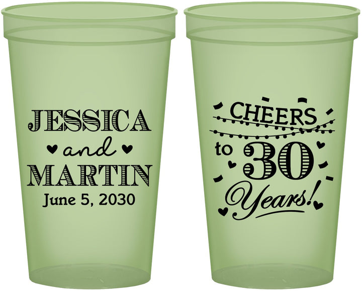 Custom Anniversary 22 oz Glow In The Dark Cups - Cheers To 30 Years | 80003