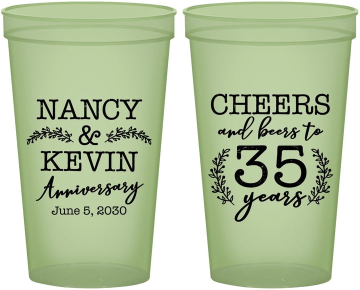 Custom Anniversary 22 oz Glow In The Dark Cups - Cheers To 35 Years | 80004