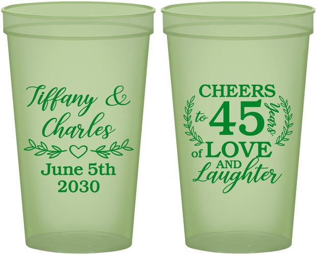 Custom Anniversary 22 oz Glow In The Dark Cups - Cheers To 45 Years | 80006