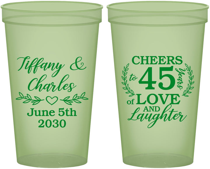 Custom Anniversary 22 oz Glow In The Dark Cups - Cheers To 45 Years | 80006