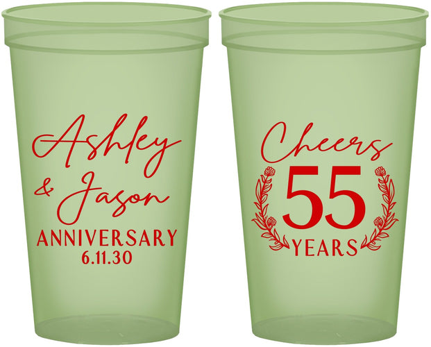 Custom Anniversary 22 oz Glow In The Dark Cups - Cheers To 55 Years | 80008