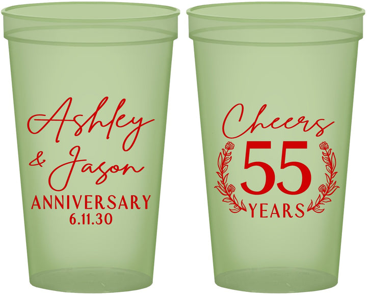 Custom Anniversary 22 oz Glow In The Dark Cups - Cheers To 55 Years | 80008