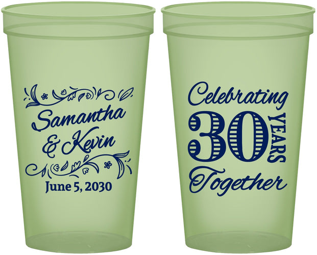 Custom Anniversary 22 oz Glow In The Dark Cups - 30 Years Together | 80013