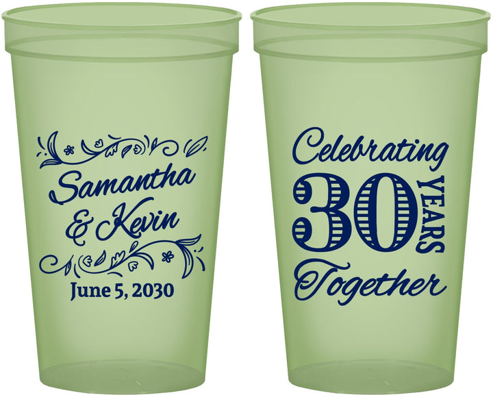Custom Anniversary 22 oz Glow In The Dark Cups - 30 Years Together | 80013