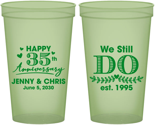 Custom Anniversary 22 oz Glow In The Dark Cups - 35th Wedding | 80014