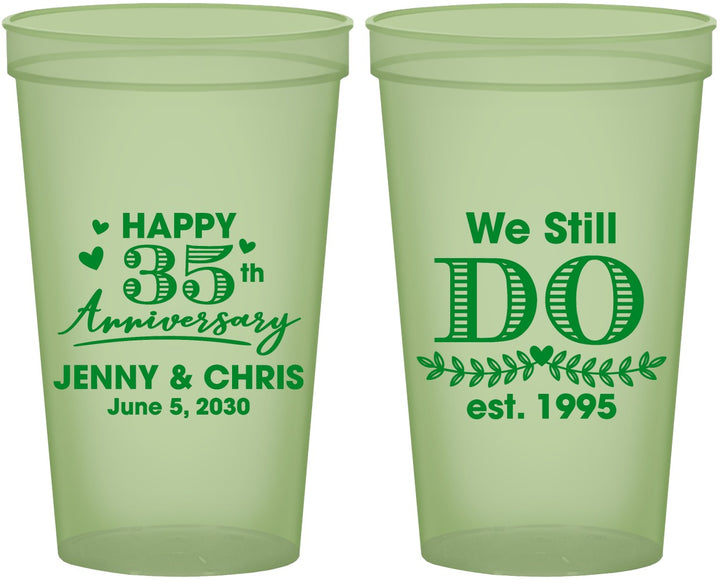 Custom Anniversary 22 oz Glow In The Dark Cups - 35th Wedding | 80014