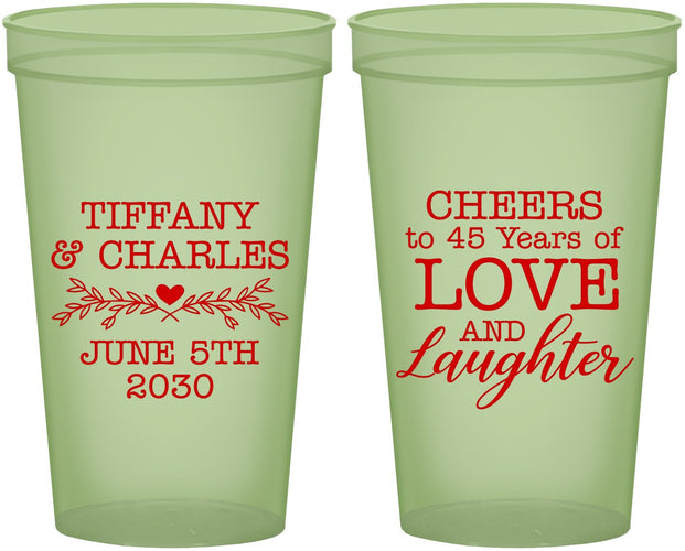 Custom Anniversary 22 oz Glow In The Dark Cups - Cheers To 45 Years | 80016