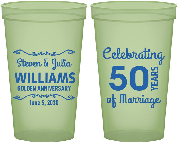 Custom Anniversary 22 oz Glow In The Dark Cups - 50 Years Of Marriage | 80017