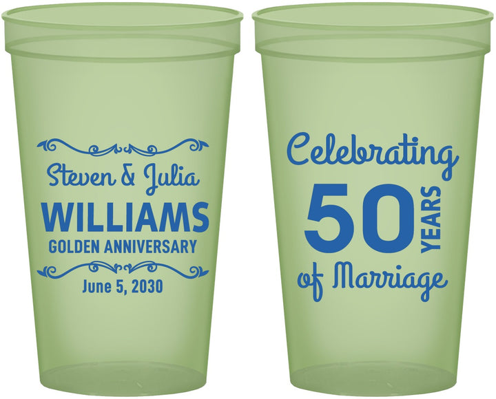 Custom Anniversary 22 oz Glow In The Dark Cups - 50 Years Of Marriage | 80017