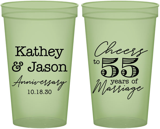 Custom Anniversary 22 oz Glow In The Dark Cups - Cheers To 55 Years | 80018