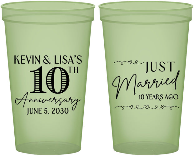 Custom Anniversary 22 oz Glow In The Dark Cups - 10 Years Down | 80020