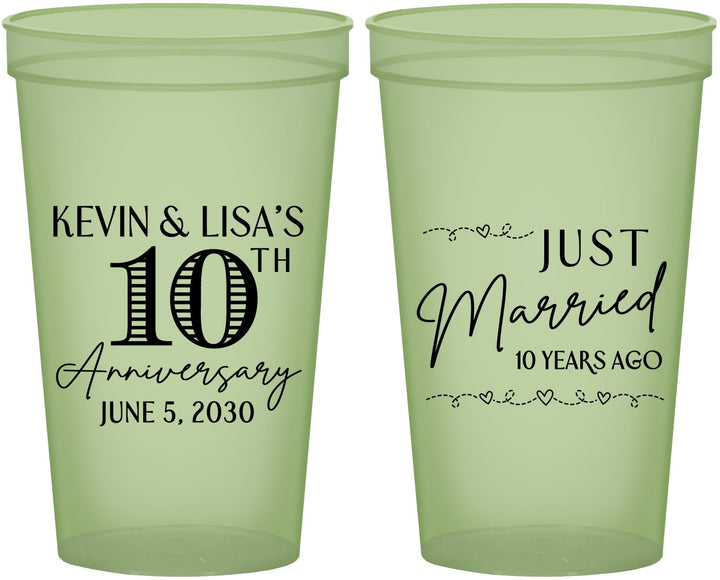 Custom Anniversary 22 oz Glow In The Dark Cups - 10 Years Down | 80020