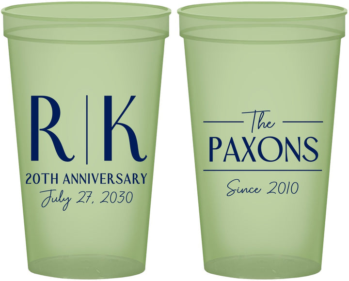 Custom Anniversary 22 oz Glow In The Dark Cups - 20th Wedding | 80021