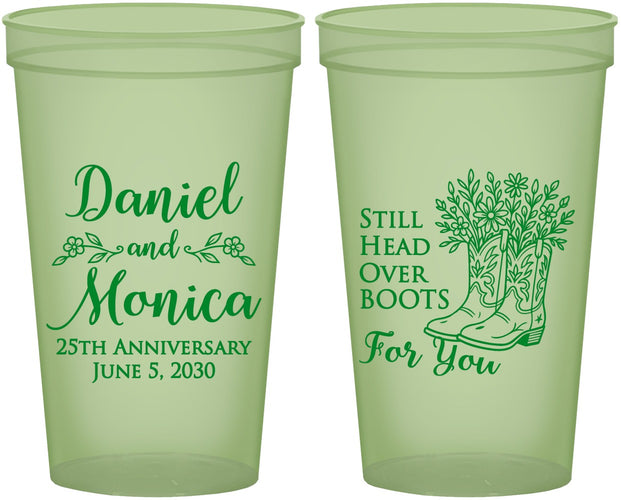 Custom Anniversary 22 oz Glow In The Dark Cups - 25th Wedding | 80022