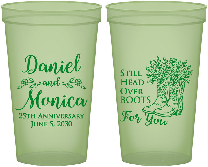 Custom Anniversary 22 oz Glow In The Dark Cups - 25th Wedding | 80022