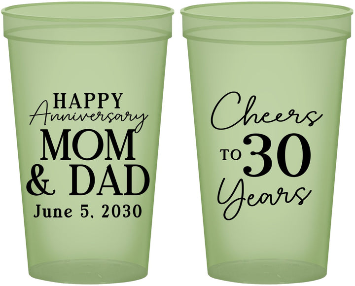 Custom Anniversary 22 oz Glow In The Dark Cups - Cheers To 30 Years | 80023
