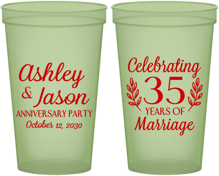 Custom Anniversary 22 oz Glow In The Dark Cups - 35 Years Of Marriage | 80024