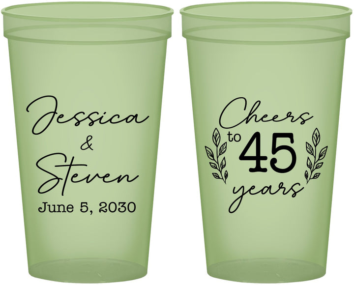 Custom Anniversary 22 oz Glow In The Dark Cups - Cheers To 45 Years | 80026