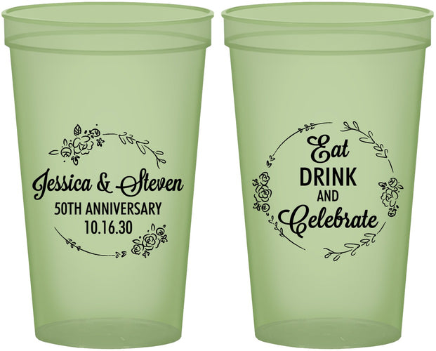 Custom Anniversary 22 oz Glow In The Dark Cups - 50th Wedding | 80027