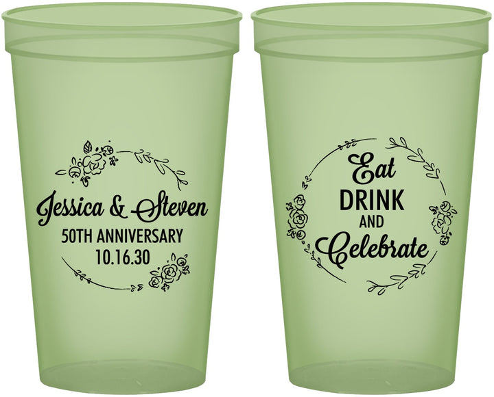 Custom Anniversary 22 oz Glow In The Dark Cups - 50th Wedding | 80027