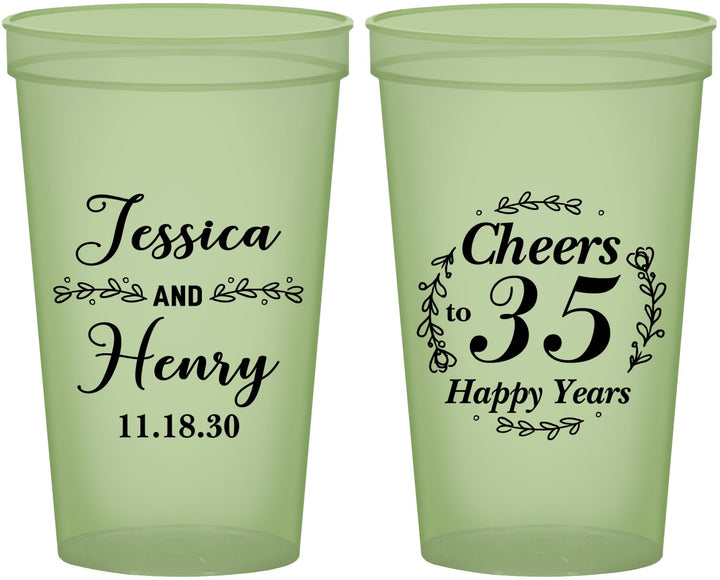 Custom Anniversary 22 oz Glow In The Dark Cups - Cheers To 35 Years | 80034