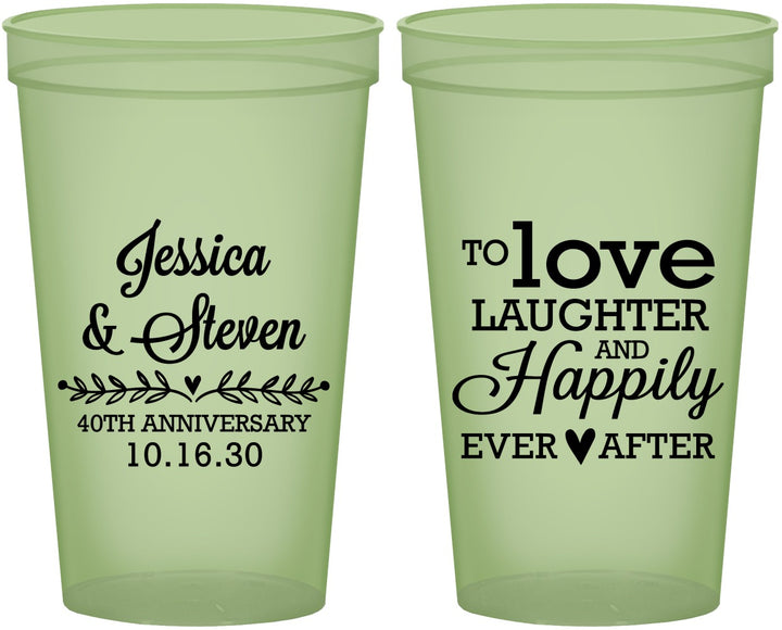Custom Anniversary 22 oz Glow In The Dark Cups - 40th Wedding | 80035