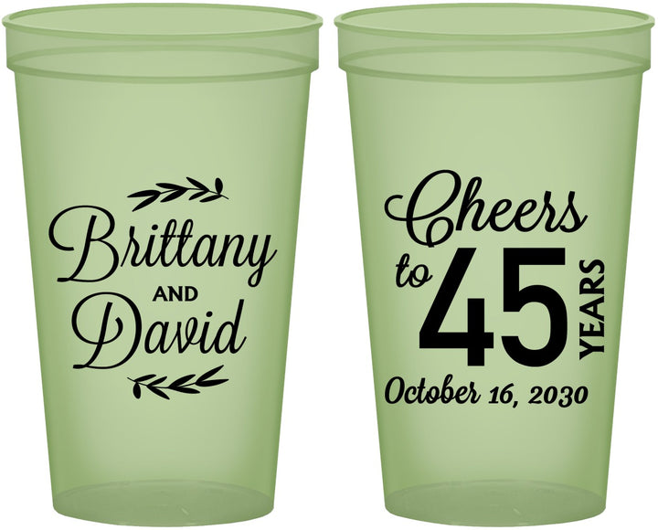 Custom Anniversary 22 oz Glow In The Dark Cups - Cheers To 45 Years | 80036